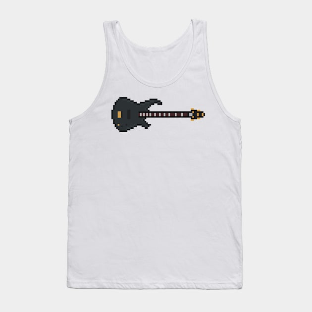 Pixel Heavy Metal Black Bass Guitar Tank Top by gkillerb